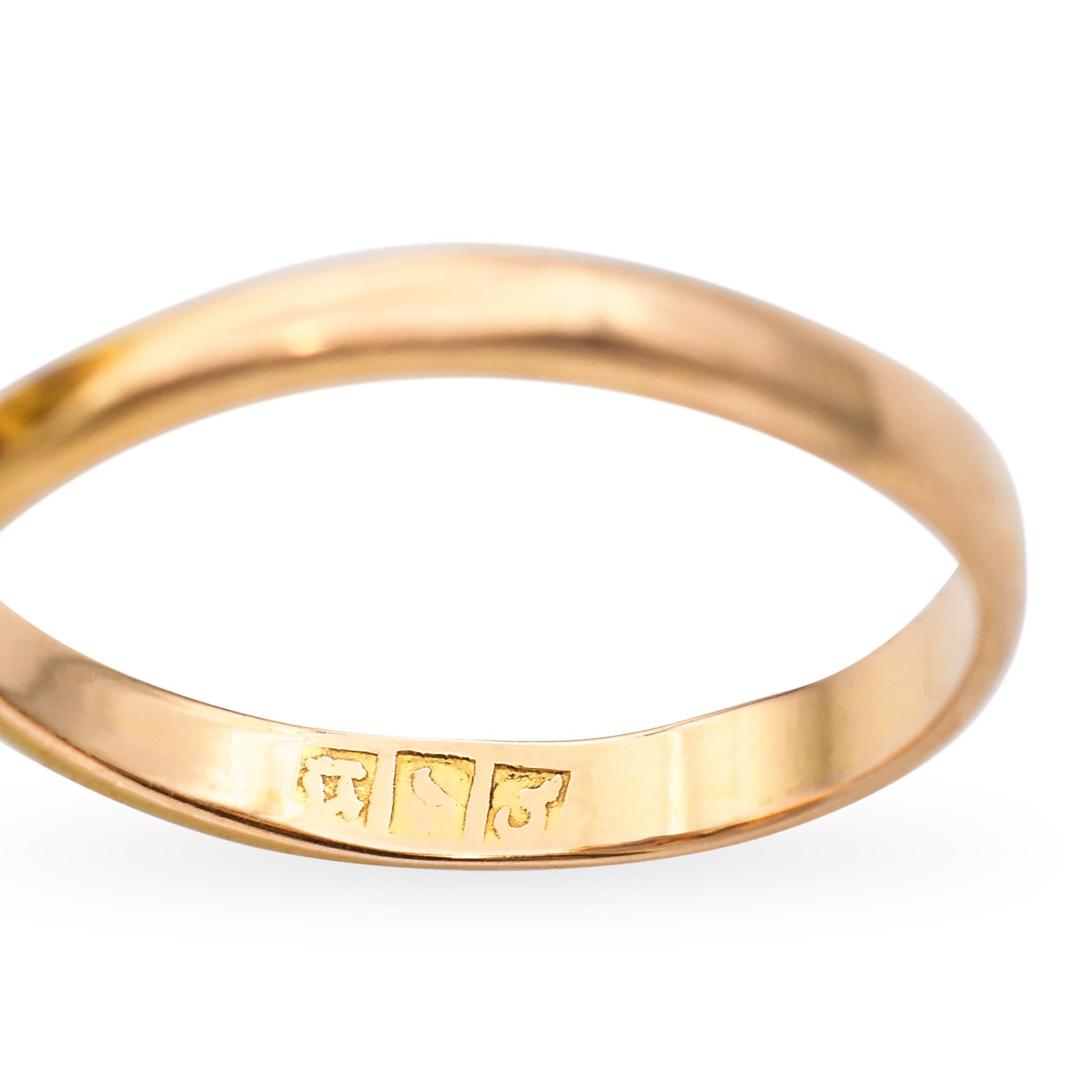 Vintage 14k Gelbgold Synthetischer Alexandrit Toi Et Moi Ring im Angebot 1