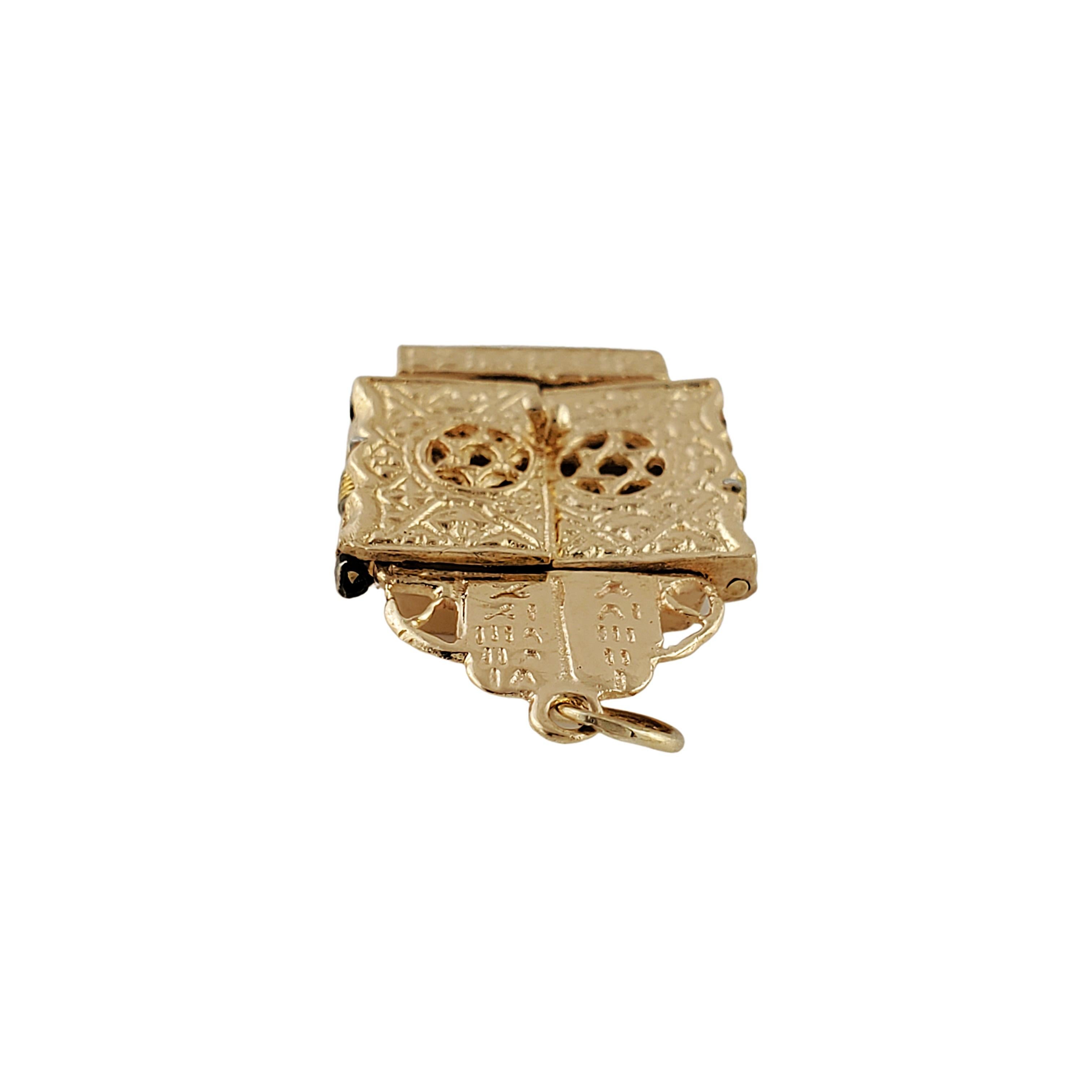14K Yellow Gold Tabernacle Charm In Good Condition For Sale In Washington Depot, CT