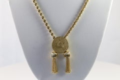 Vintage 14k Yellow Gold Tassel "G" Necklace, 32 inches - 39.0g