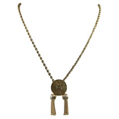 Collar "G" vintage de borlas de oro amarillo de 14k, 32 pulgadas - 39,0 g