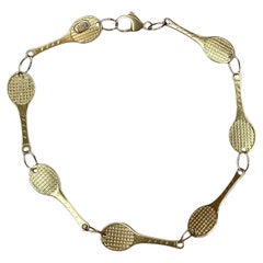 Vintage 14K Yellow Gold Tennis Racket Bracelet