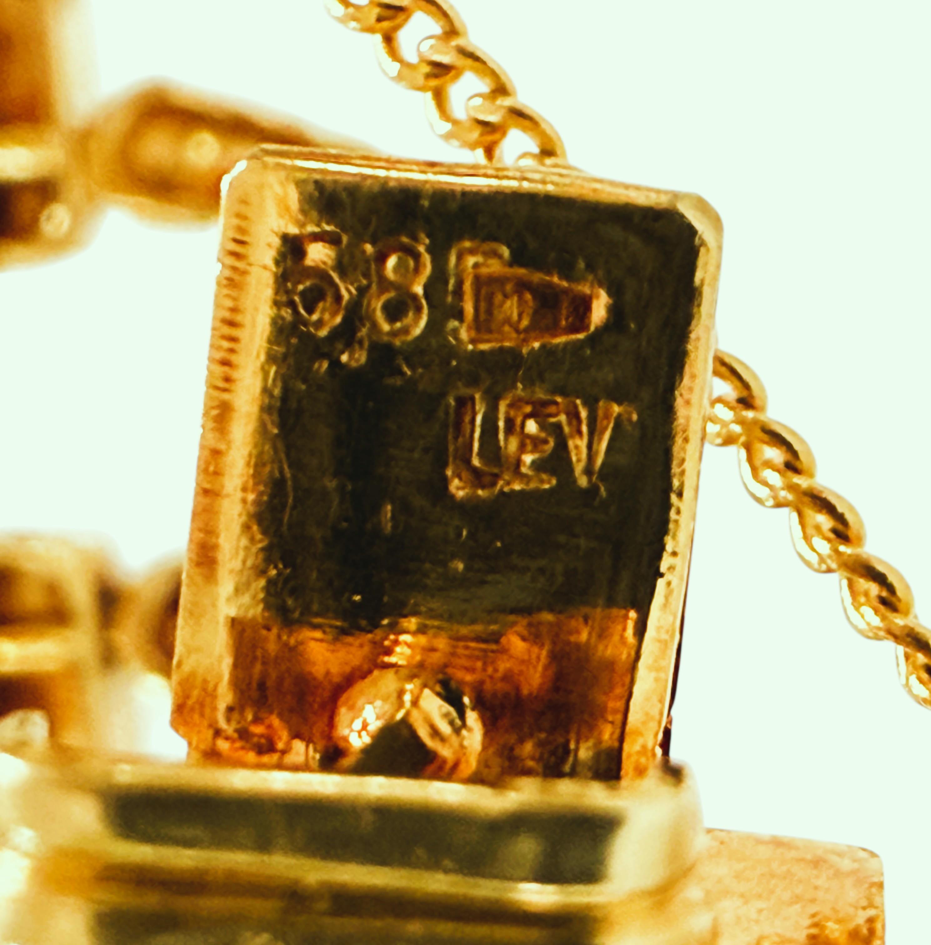 Pulsera de eslabones gruesos con textura vintage de oro amarillo de 14 quilates 31,70 gramos en venta 3