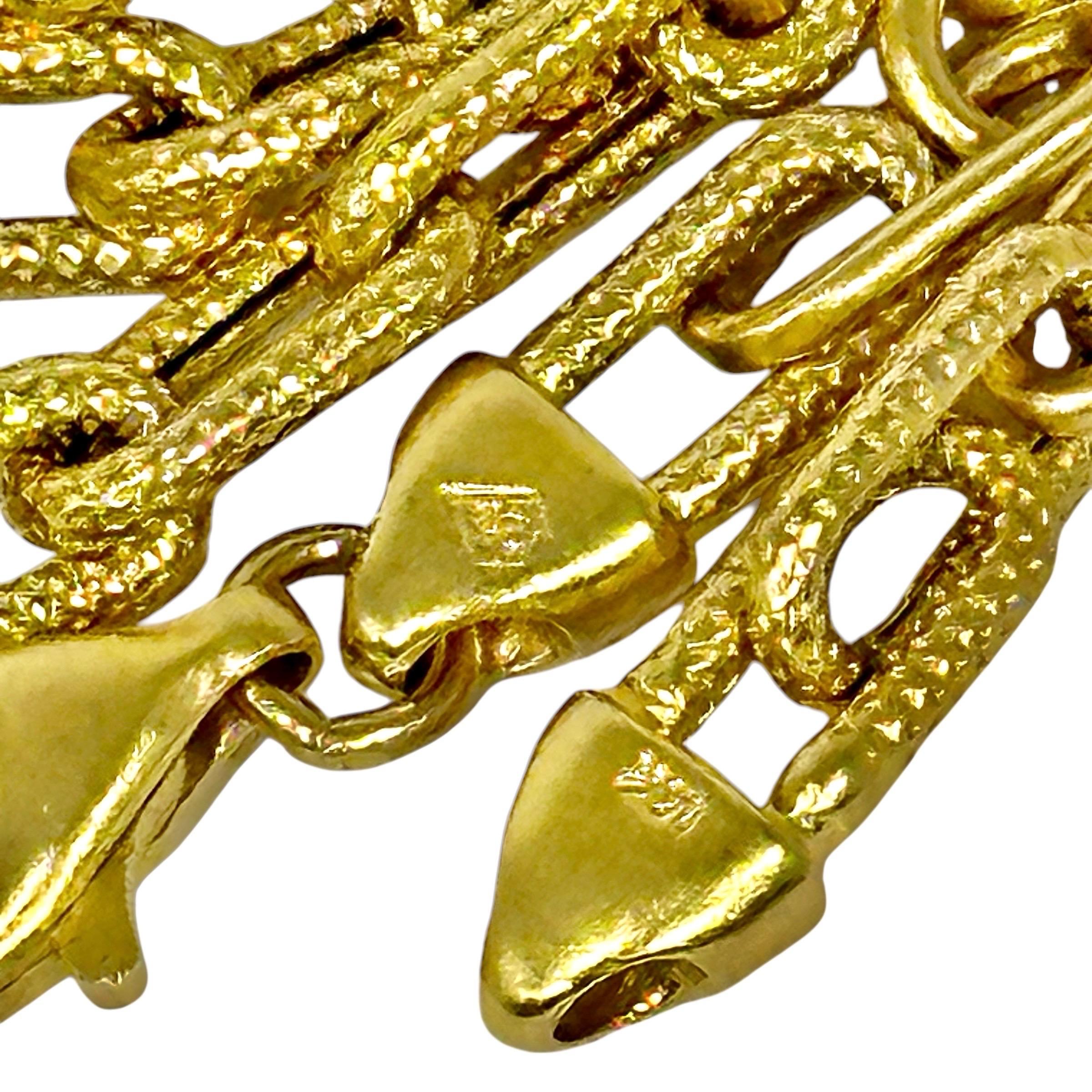 Cadena de cuello con textura vintage de oro amarillo de 14 quilates ideal para llevar a diario en Excelente estado para la venta en Palm Beach, FL