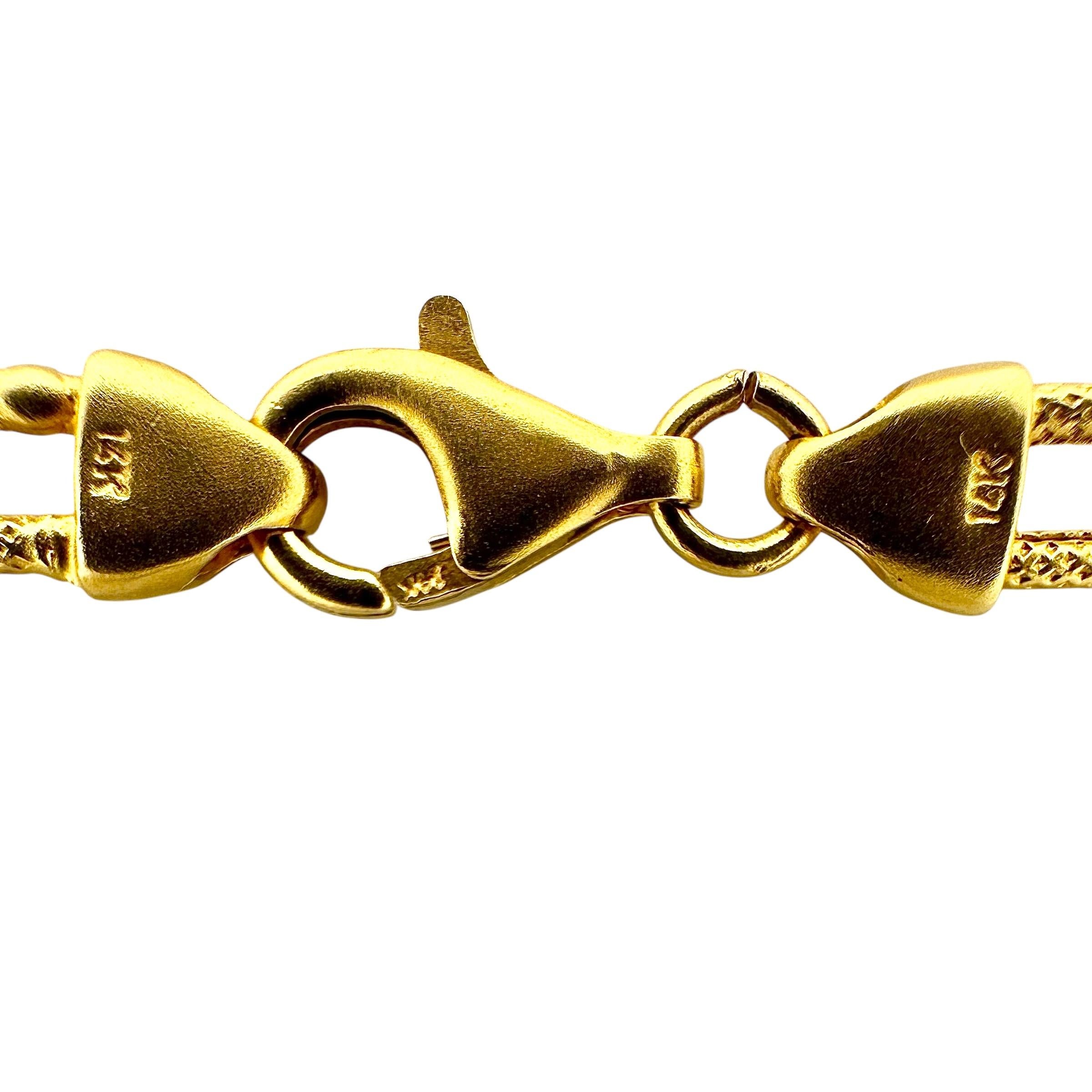 Femenino o masculino Cadena de cuello con textura vintage de oro amarillo de 14 quilates ideal para llevar a diario en venta