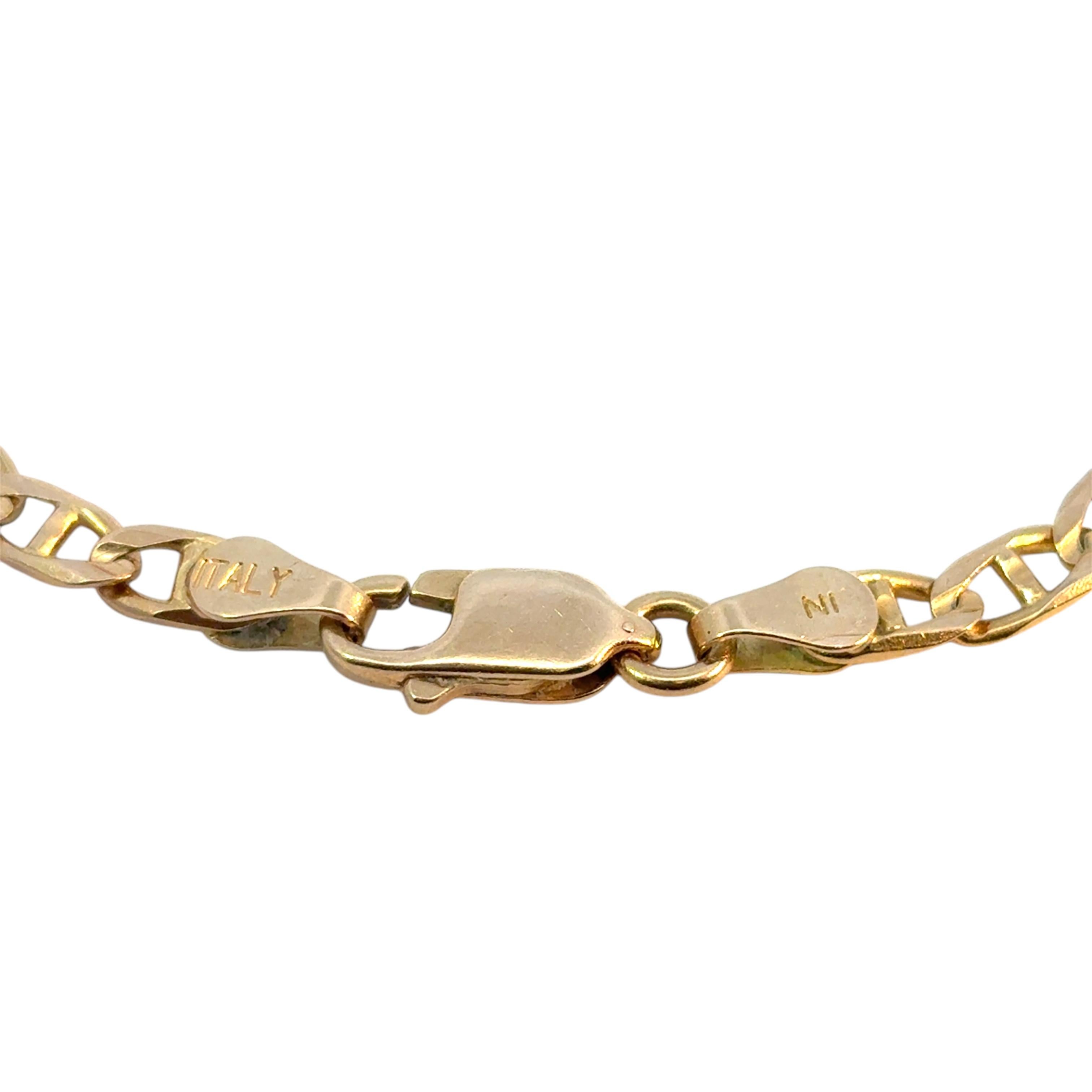Vintage 14k Yellow Gold Thin Chain Link Bracelet For Sale 3