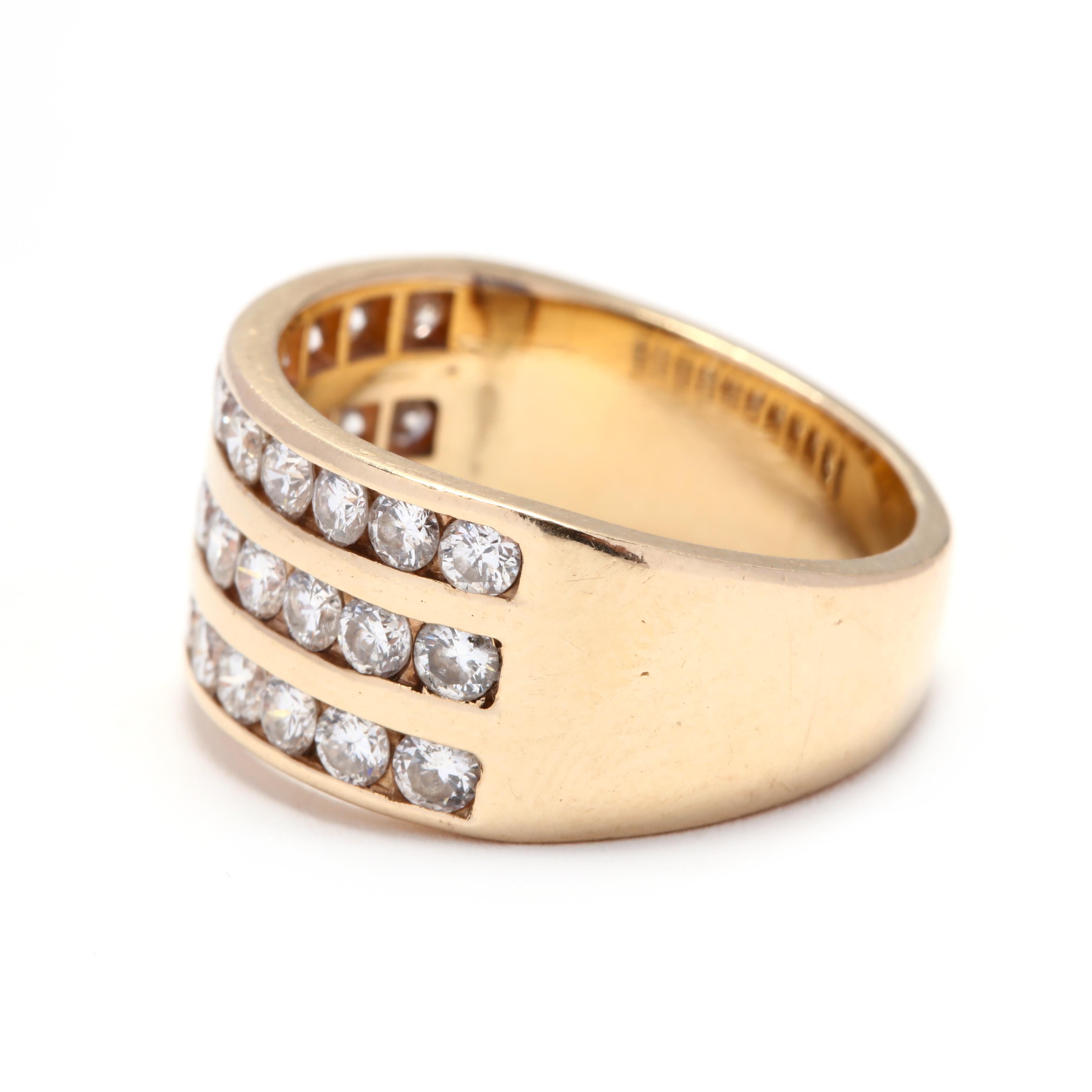 vintage 3 row diamond ring