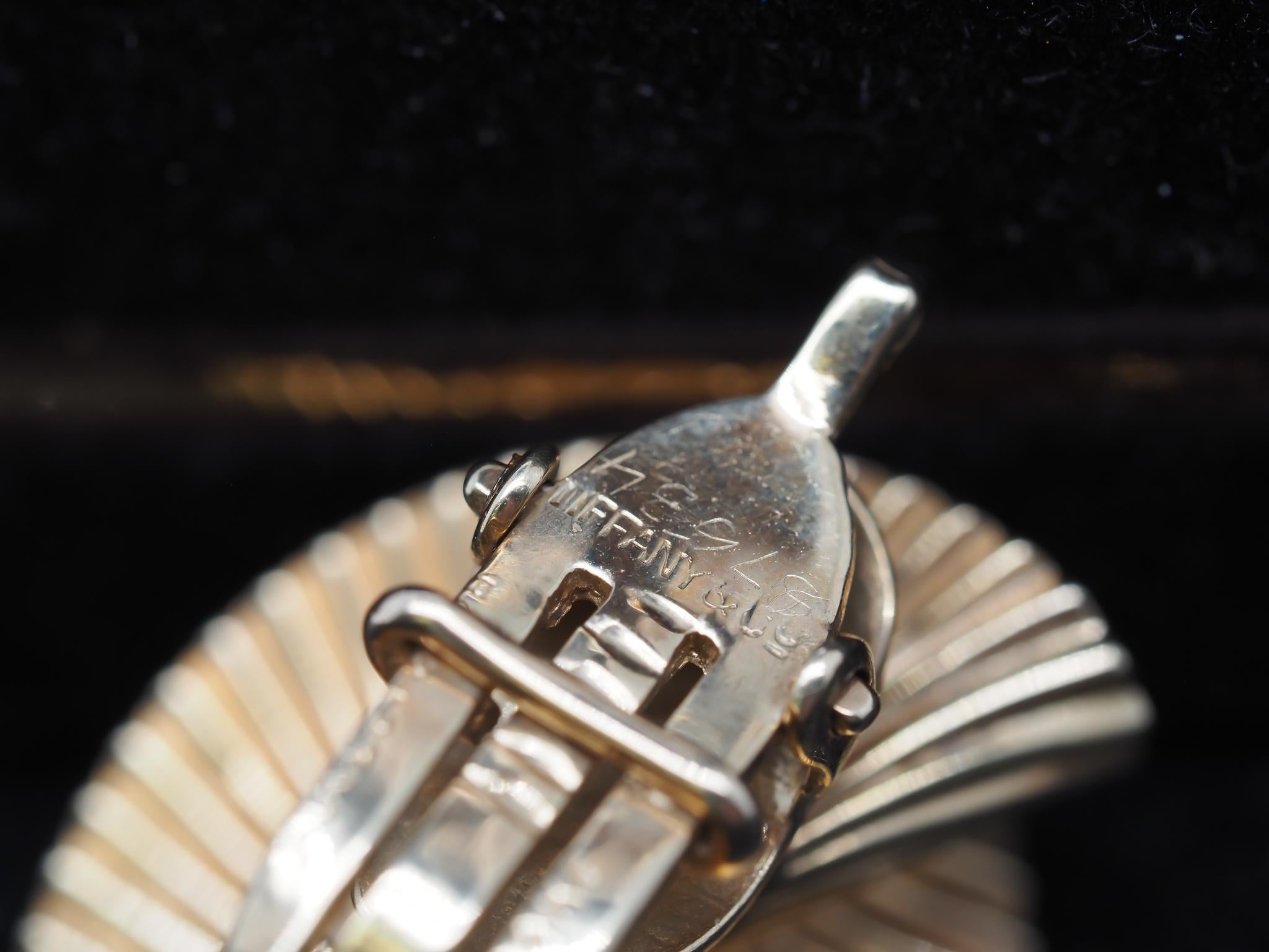 Vintage 14K Yellow Gold Tiffany & Co Earrings from the 1950s For Sale 3
