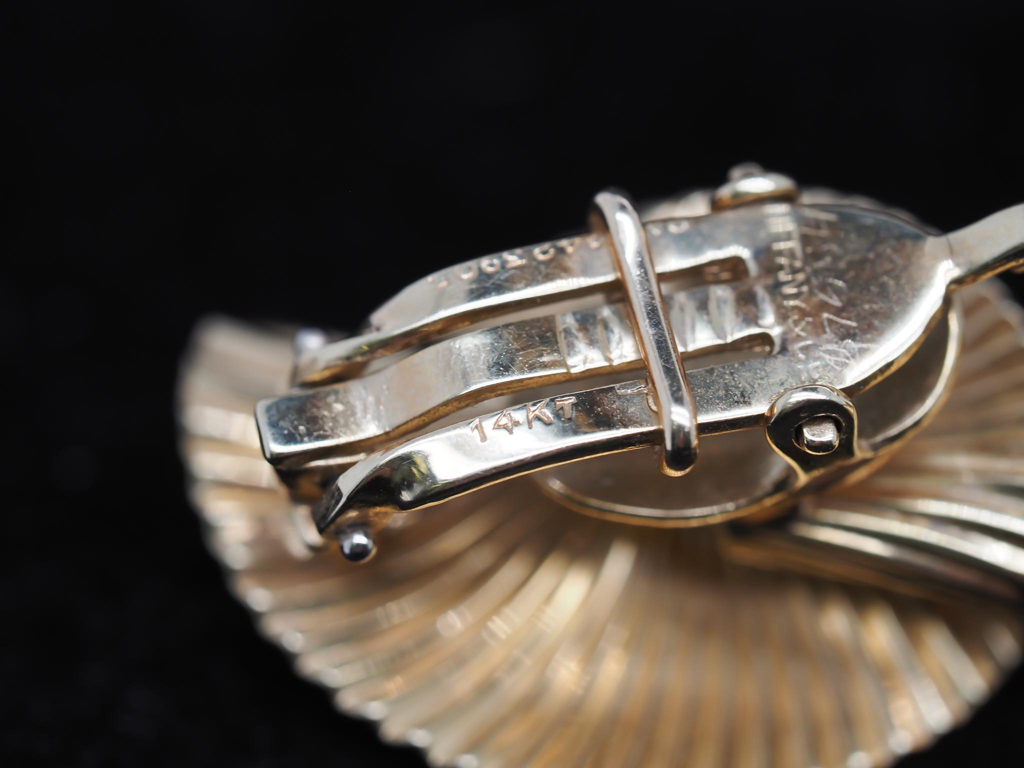 Vintage 14K Yellow Gold Tiffany & Co Earrings from the 1950s For Sale 4