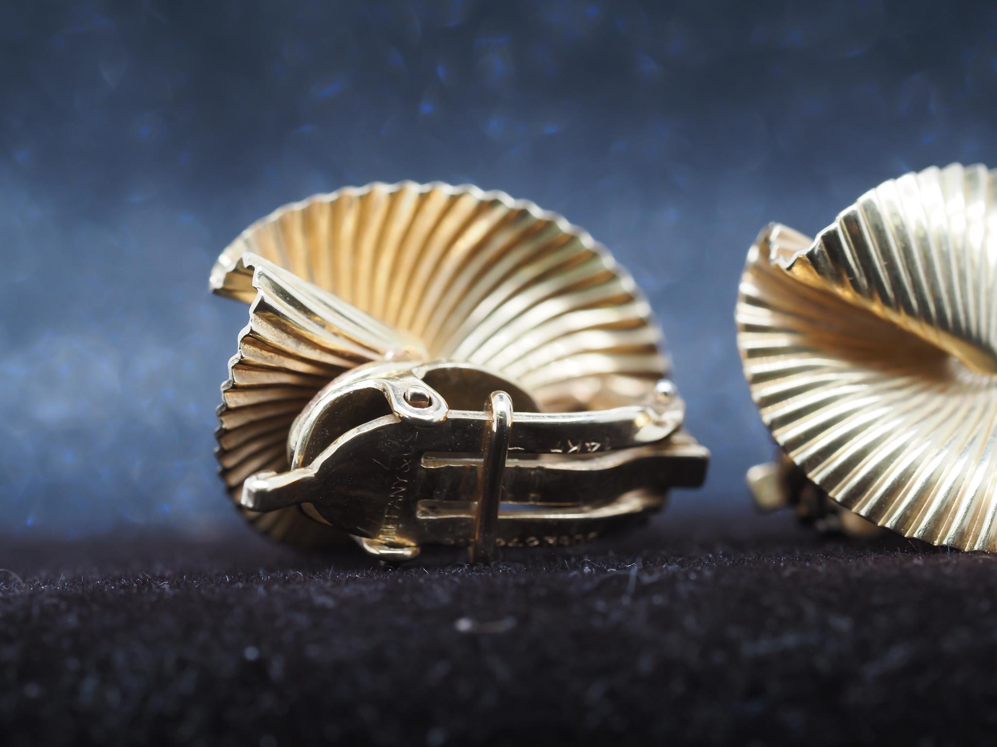 Vintage 14K Yellow Gold Tiffany & Co Earrings from the 1950s For Sale 5