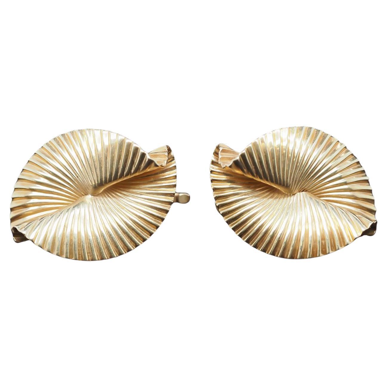 Vintage 14K Yellow Gold Tiffany & Co Earrings from the 1950s For Sale