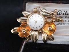 14 Karat Gelbgold von Tiffany & Co. Ansteckuhr-Brosche