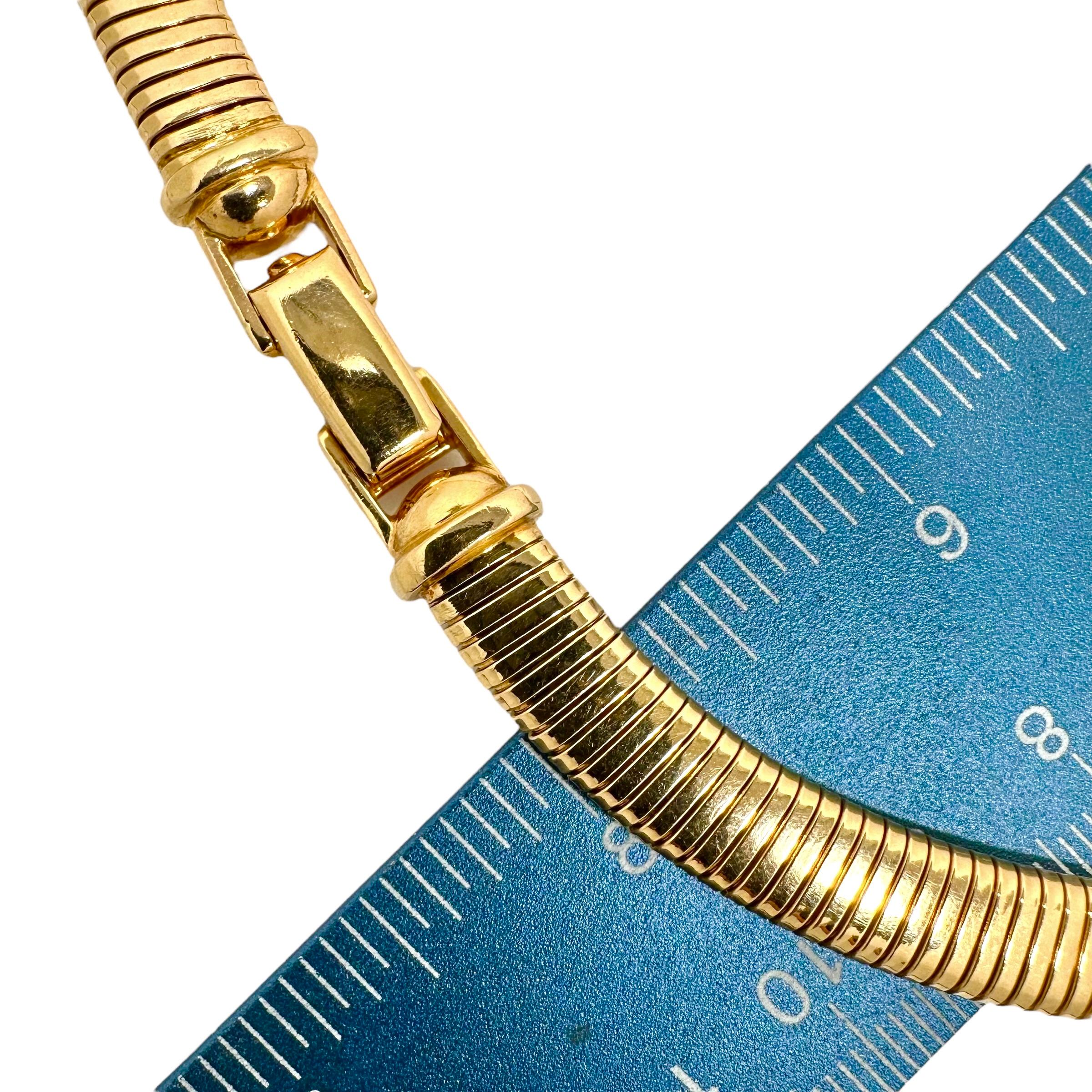 Vintage 14K Yellow Gold Tubogas Choker Necklace 5/16 inch Wide 2