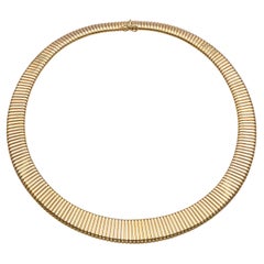 Collar Tubogas Graduado Oro Amarillo 14k Vintage