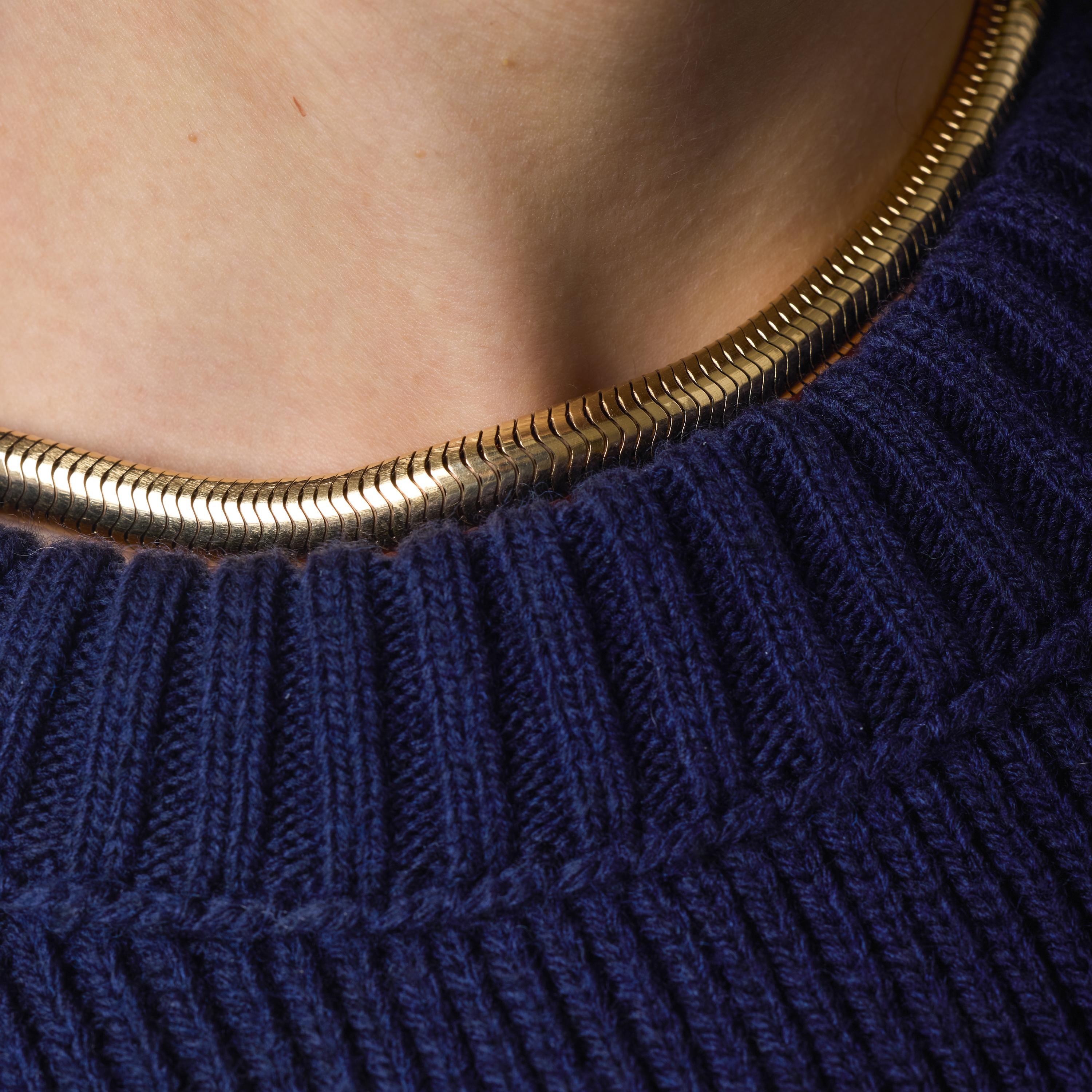 Vintage 14k yellow gold tubogas necklace Damen im Angebot