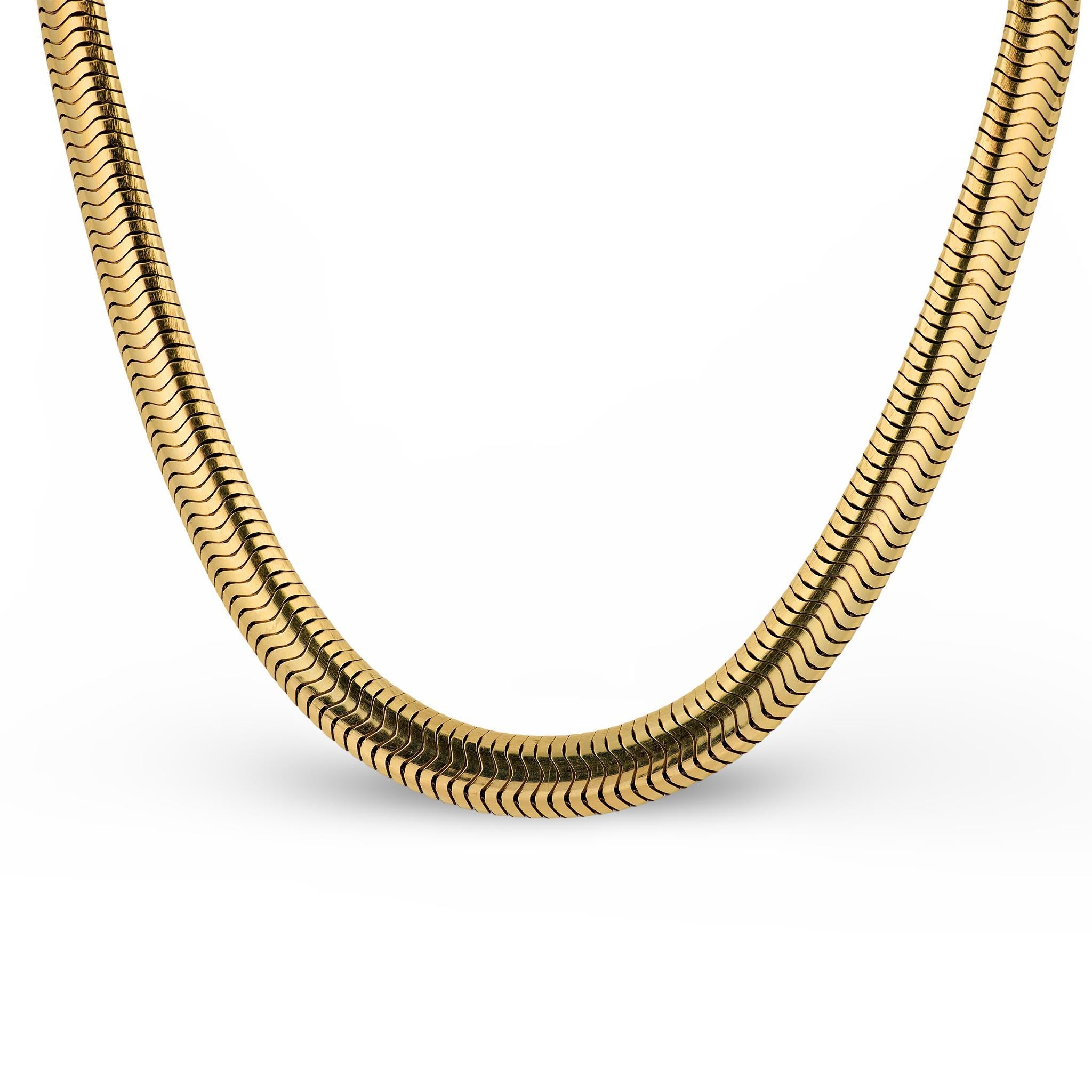 Vintage 14k yellow gold tubogas necklace im Angebot 3