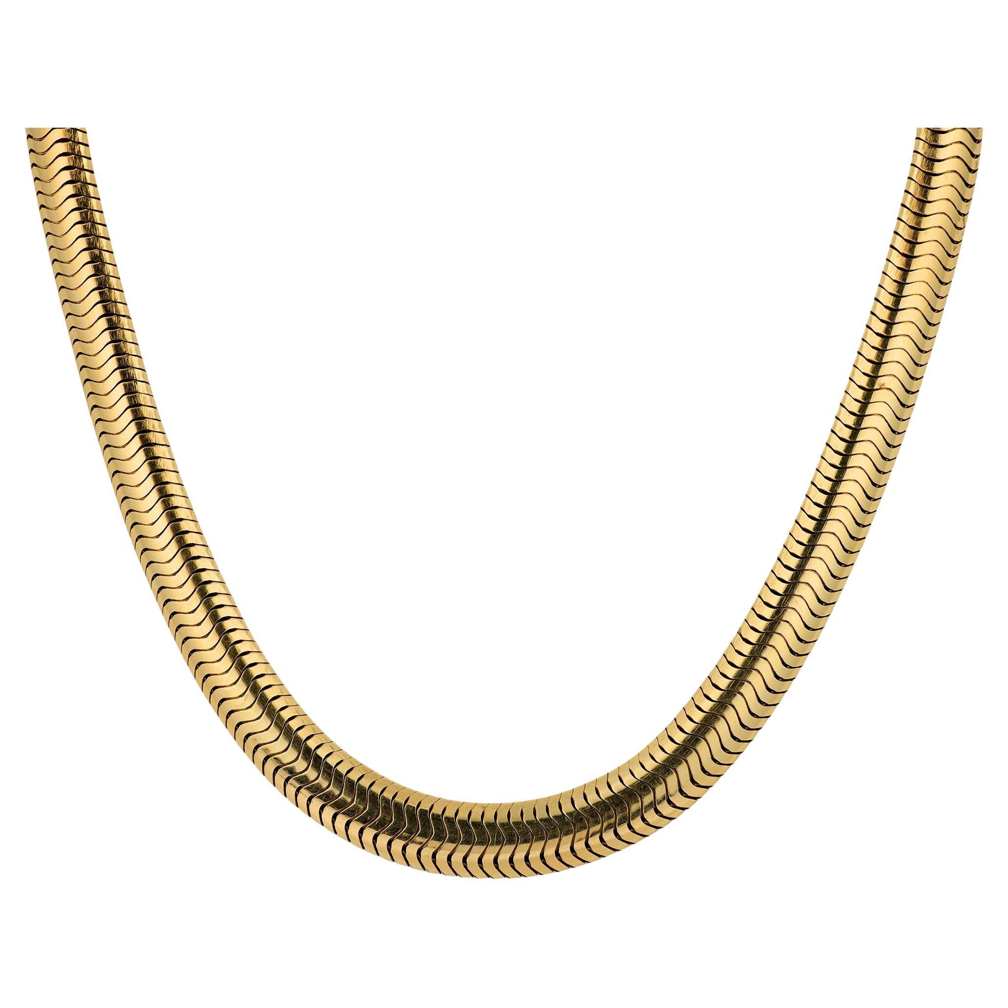 Vintage 14k yellow gold tubogas necklace