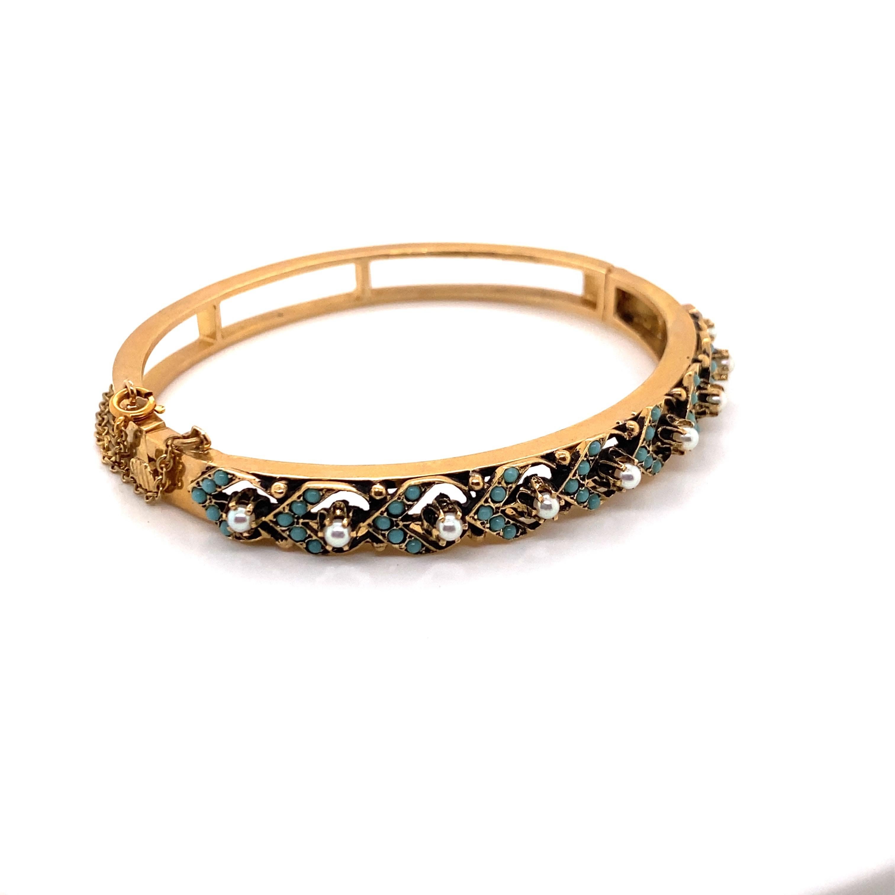 pearl bangles in gold