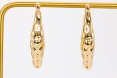 Vintage 14K Yellow Gold Twisted Hoop Earrings