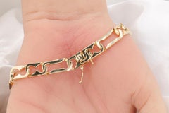 Vintage 14K Yellow Gold Unique Link Bracelet