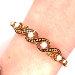 Vintage 14K Yellow Gold Victorian Reproduction Opal Bangle Bracelet