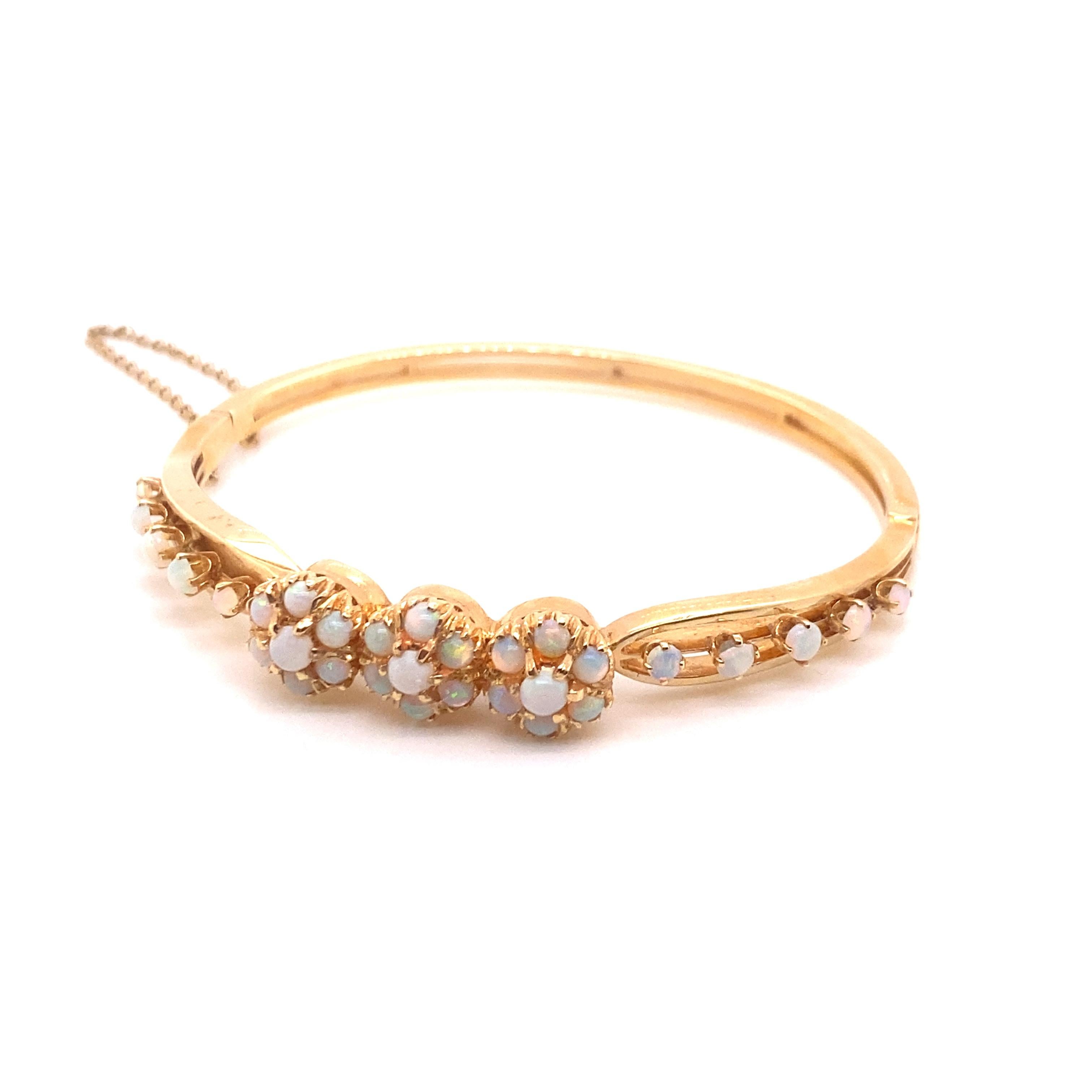 Bracelet jonc vintage de reproduction victorienne en or jaune 14 carats Pour femmes en vente