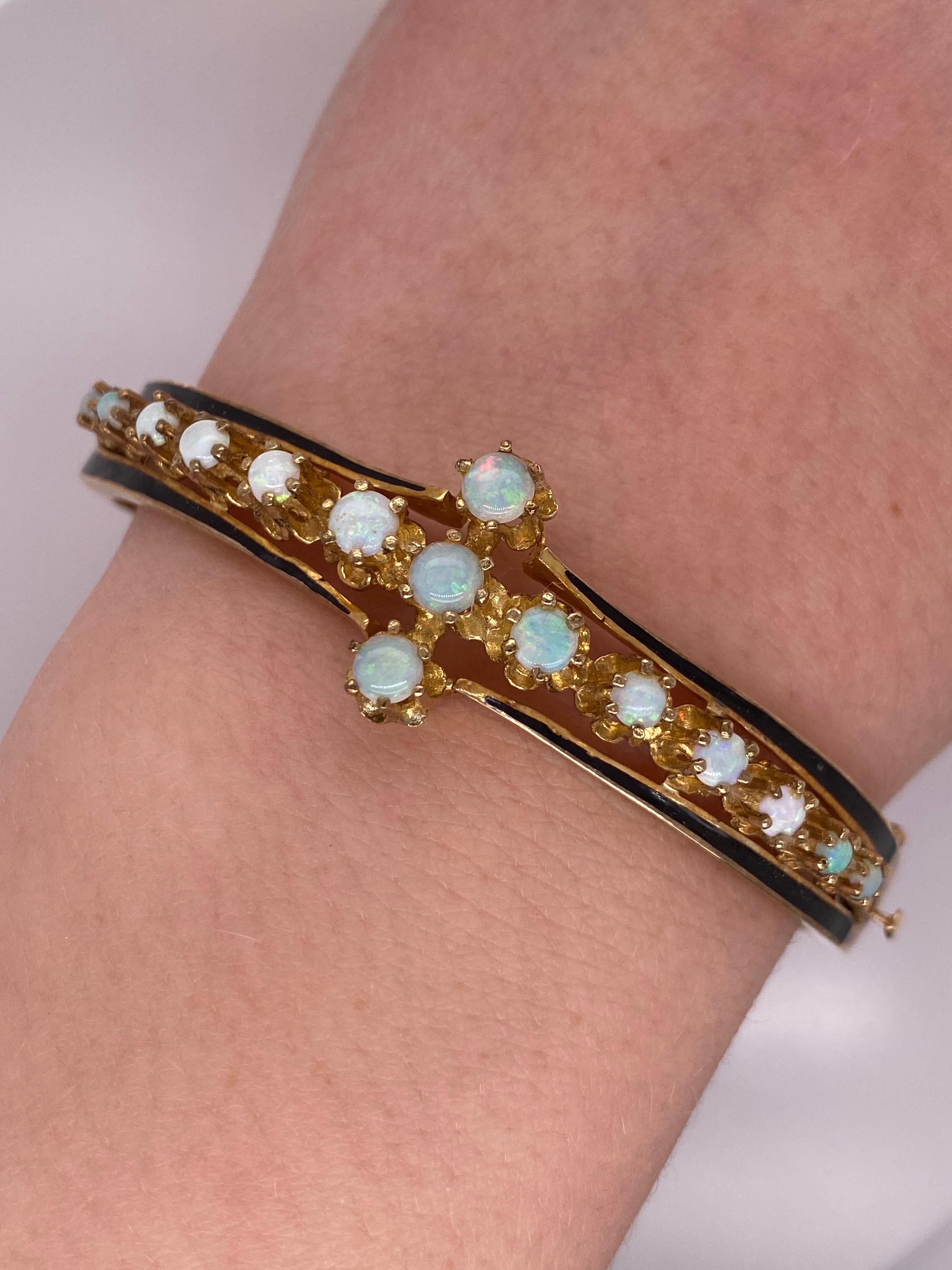 Bracelet jonc vintage de reproduction victorienne en or jaune 14 carats Pour femmes en vente
