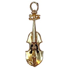 Vintage 14K Yellow Gold Violin Charm
