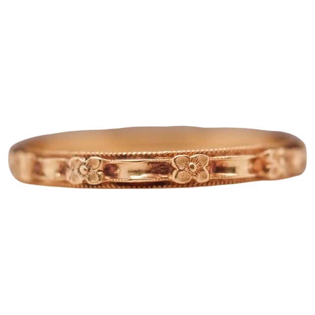 Fede Nuziale Uomo In Oro Giallo 14kt - Tonda, Larghezza 4 Mm, Finitura Milgrain, Taglia 10, Made In USA - Foto 2