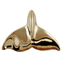 Vintage 14K Yellow Gold Whale Tail Pendant