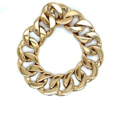 Vintage 14k Yellow Gold Wide Cable Bracelet