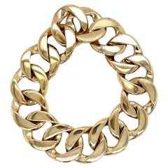 Vintage 14k Gelbgold breites Kabelarmband