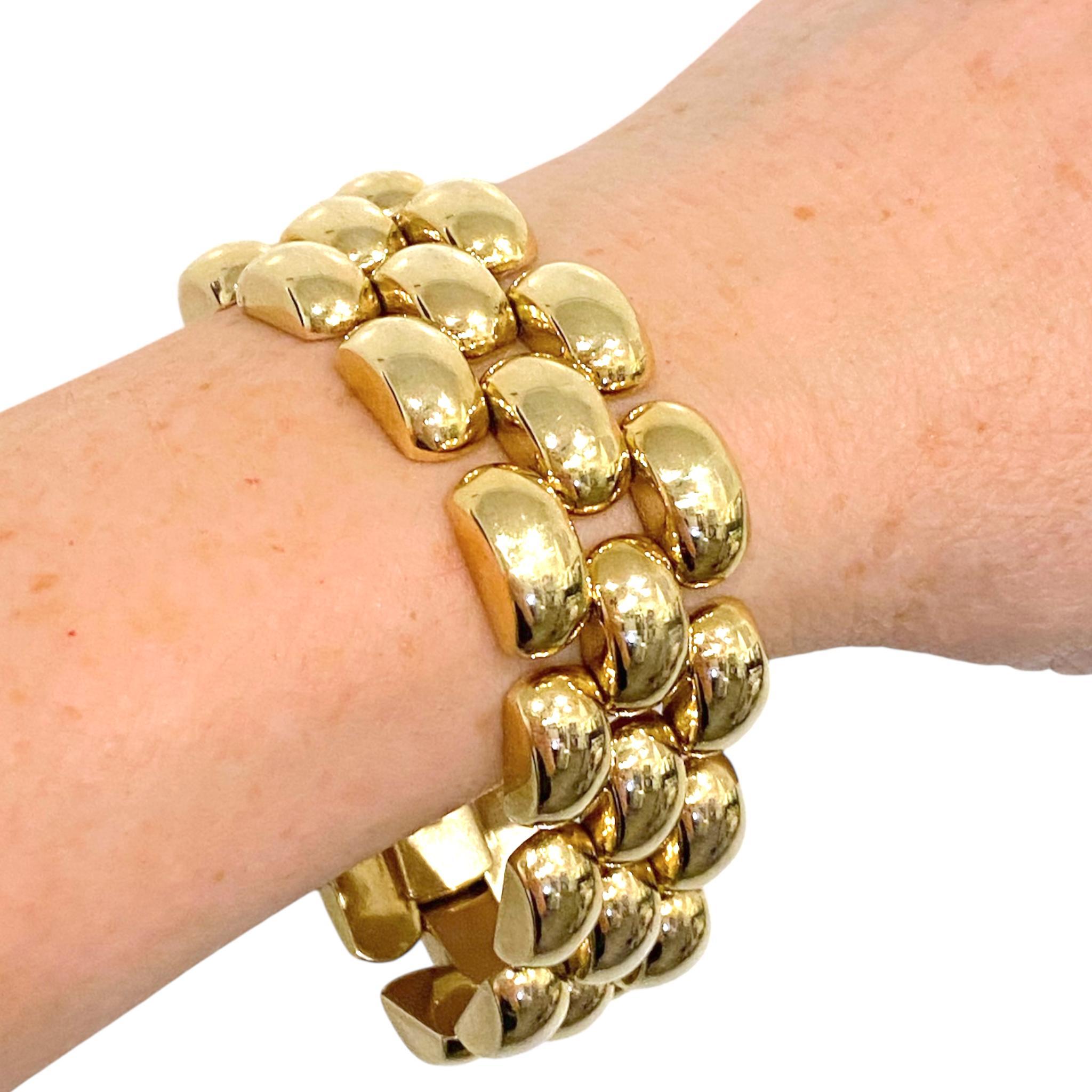 Bracciale d'epoca a maglie larghe in oro giallo 14K in vendita 5