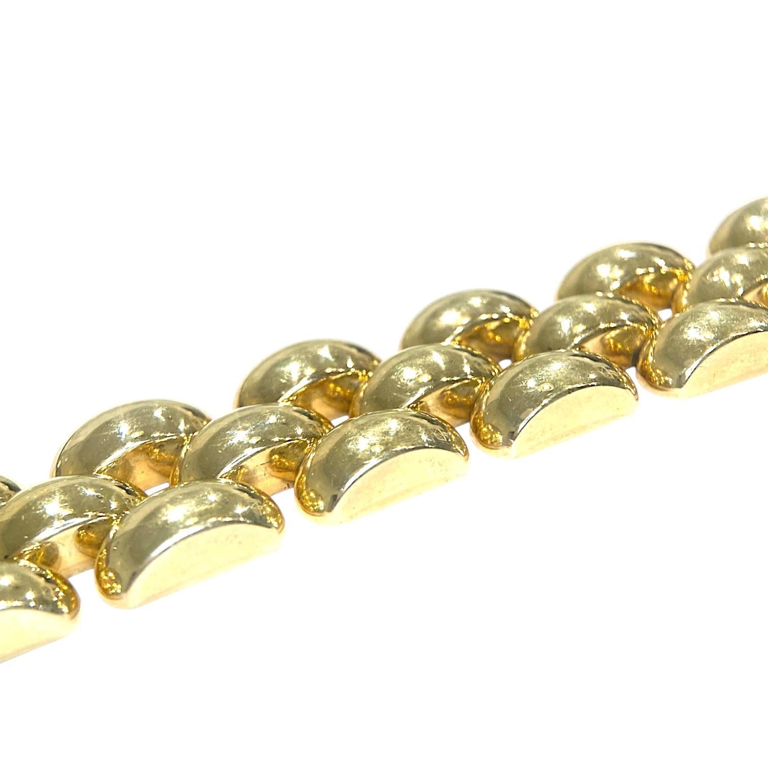 Contemporaneo Bracciale d'epoca a maglie larghe in oro giallo 14K in vendita