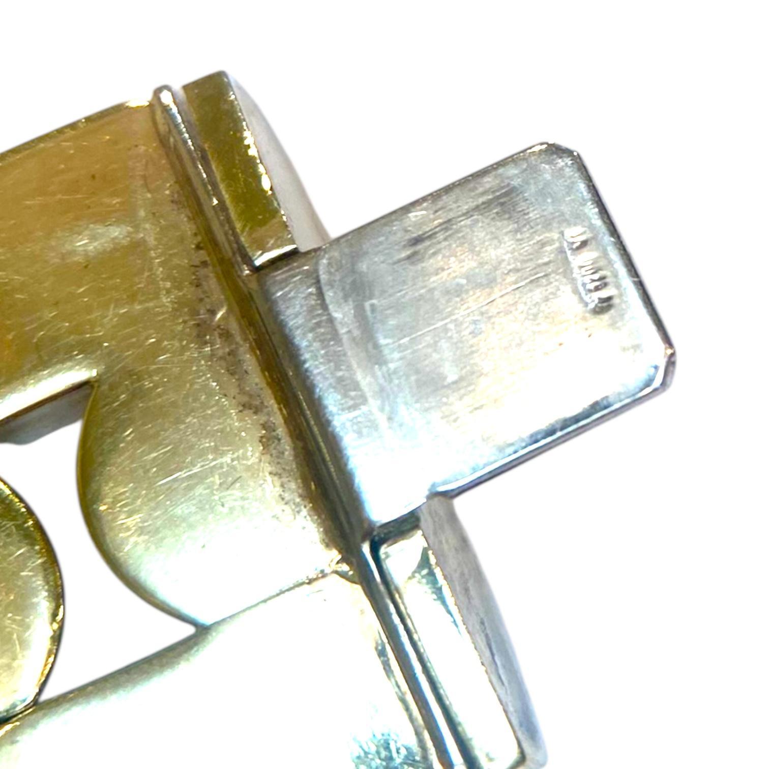Bracciale d'epoca a maglie larghe in oro giallo 14K in vendita 2
