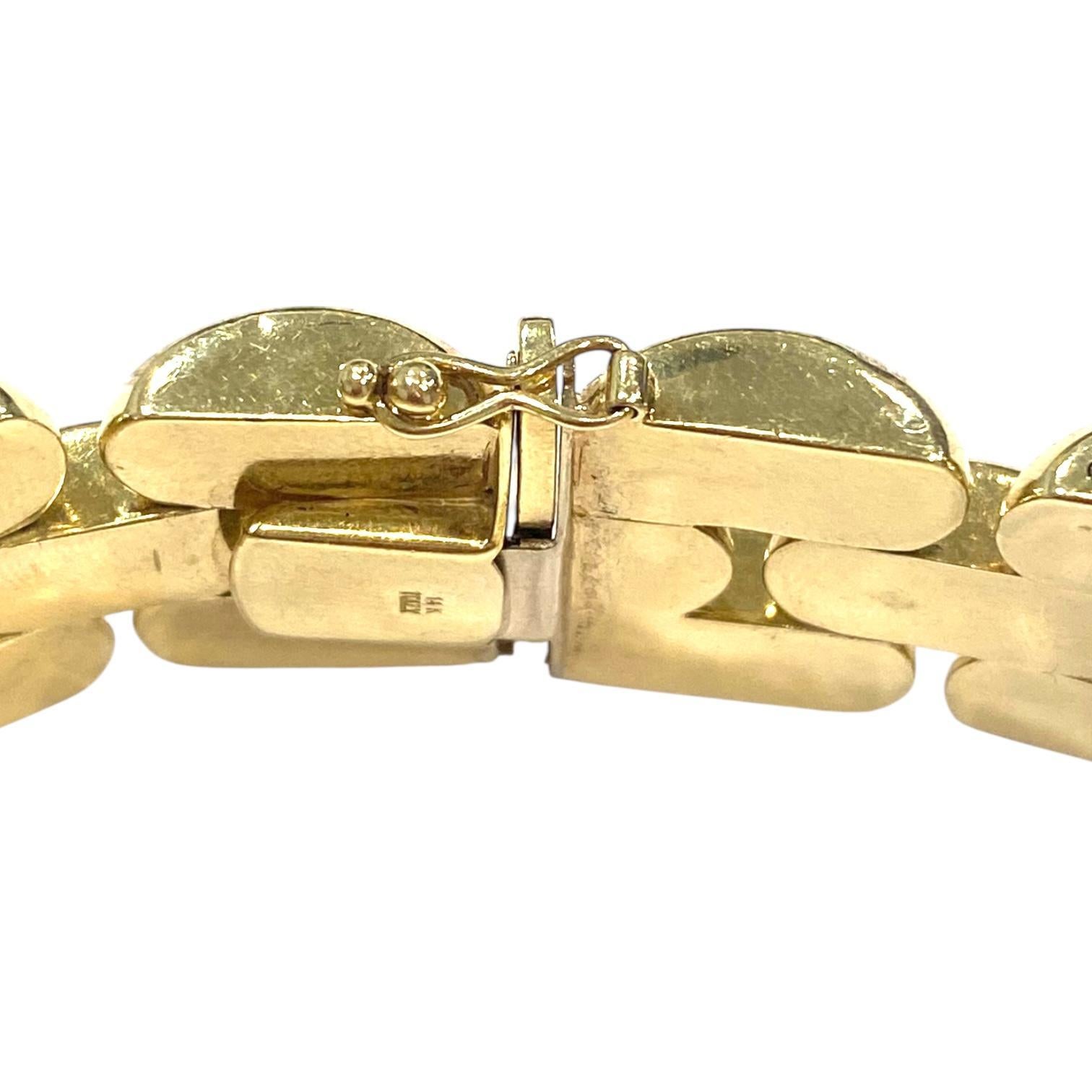 Bracciale d'epoca a maglie larghe in oro giallo 14K in vendita 4