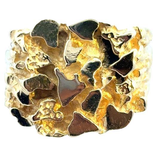 Vintage 14k Yellow Gold Wide Nugget Ring