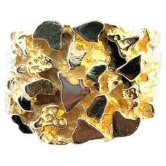 Vintage 14k Yellow Gold Wide Nugget Ring