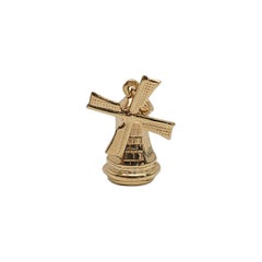 Vintage 14K Yellow Gold Windmill Charm