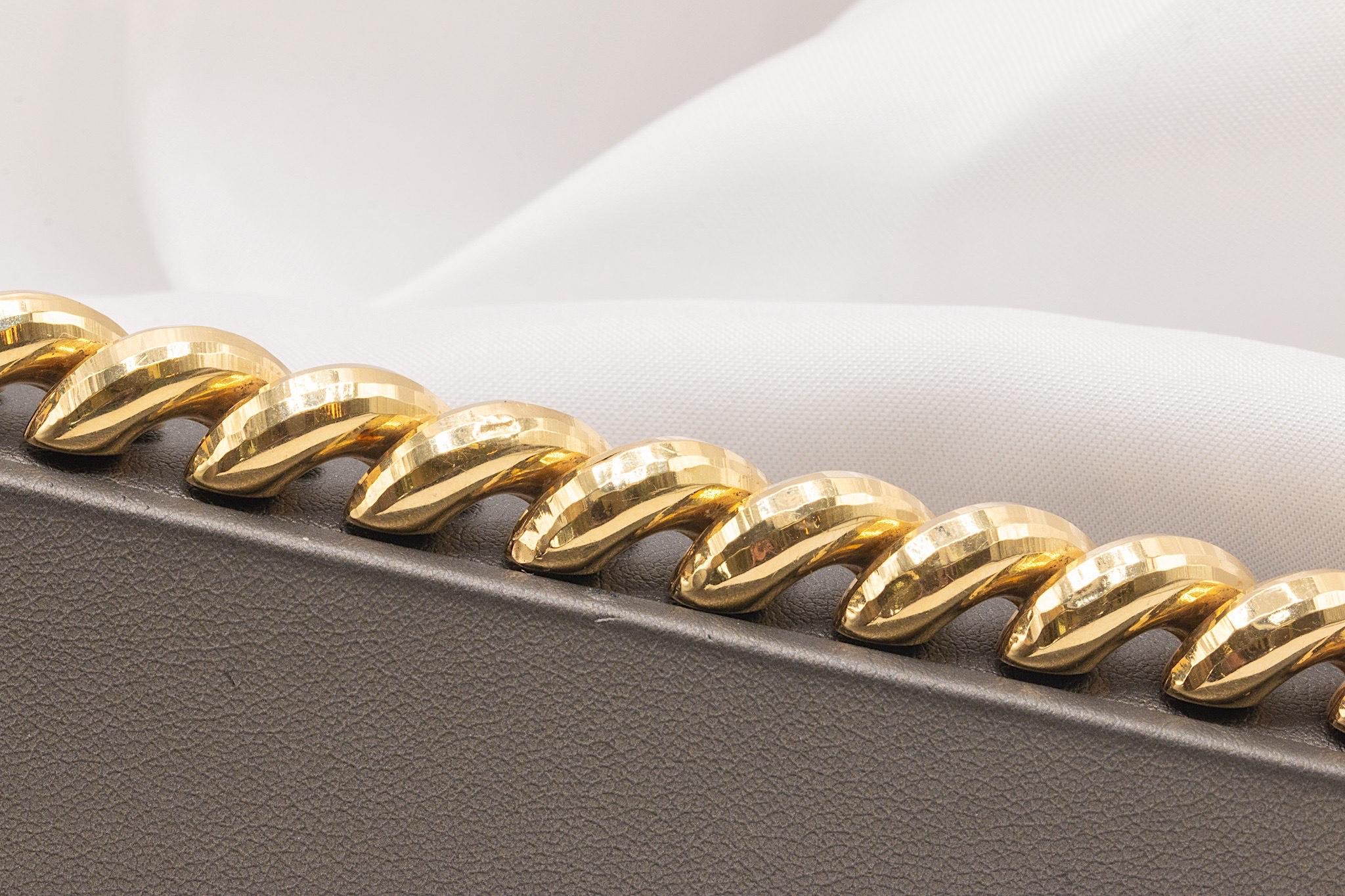 Vintage 14k Yellow Gold Textured San Marco Bracelet In Good Condition For Sale In Houston, TX