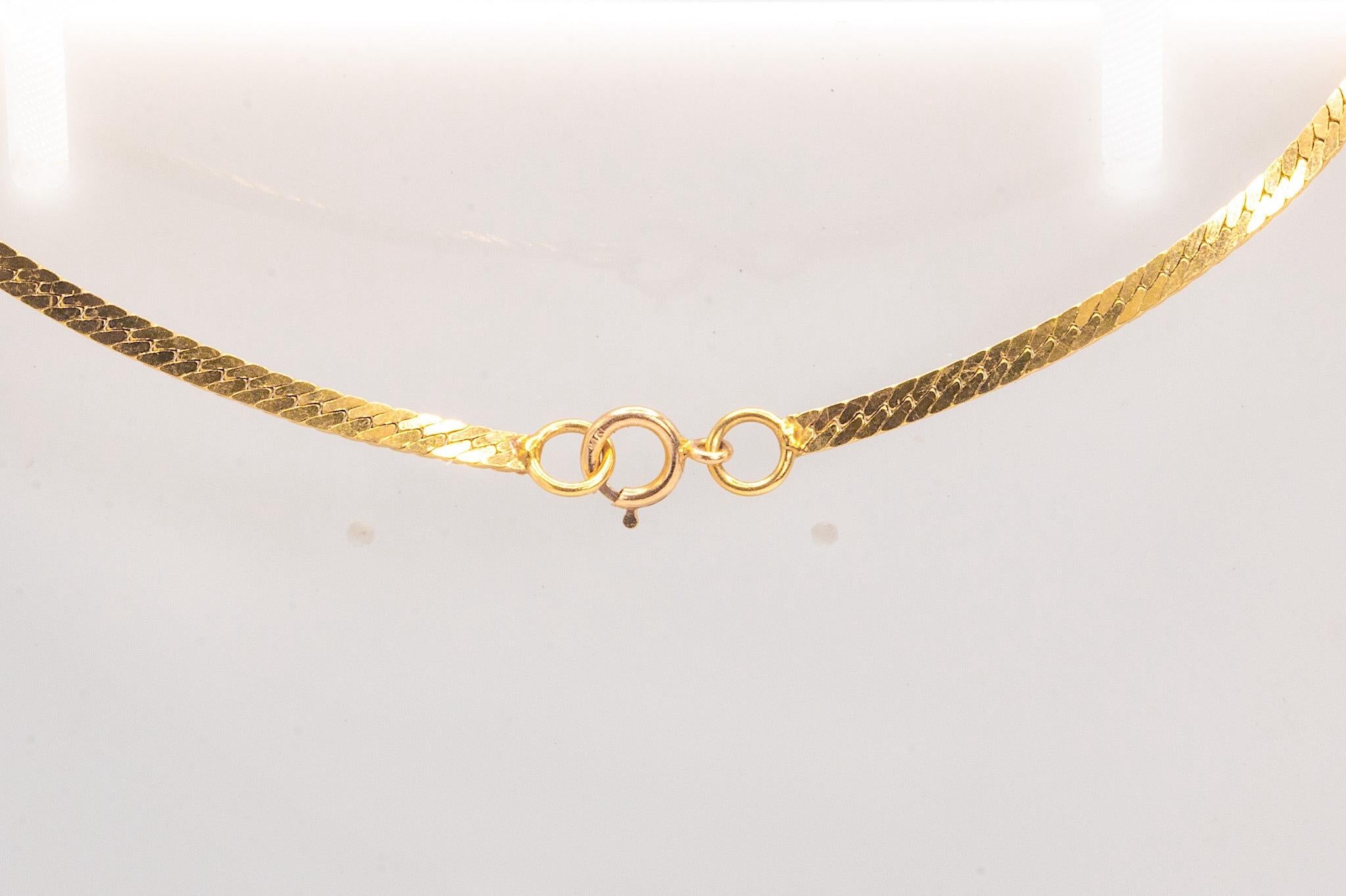 De las mujeres Collar vintage de diamantes de oro amarillo y blanco de 14 quilates y 1,25 quilates totales