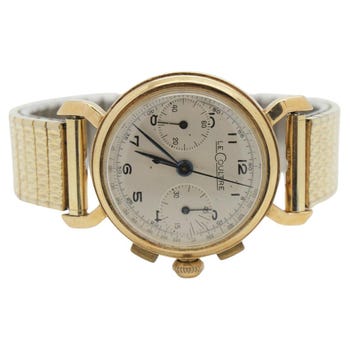 LeCoultre Yellow and White Gold Automatic Chronograph Watch, ca. 1950s