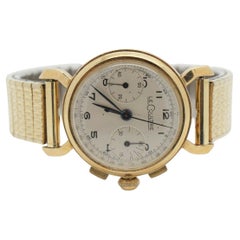 Vintage 14k Yellow & White Gold LeCoultre Automatic Chronograph Watch 30mm