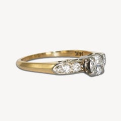 Vintage 14K Yellow/White Gold Solitaire Diamond Ring 0.56ct