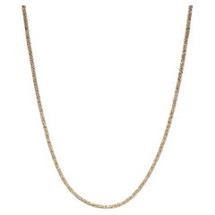 Vintage 14KT Bi Color Gold Woven Chain Necklace, Round Sparkle