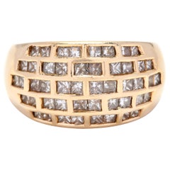 Vintage 14 Karat Gold and Diamond Dome Ring
