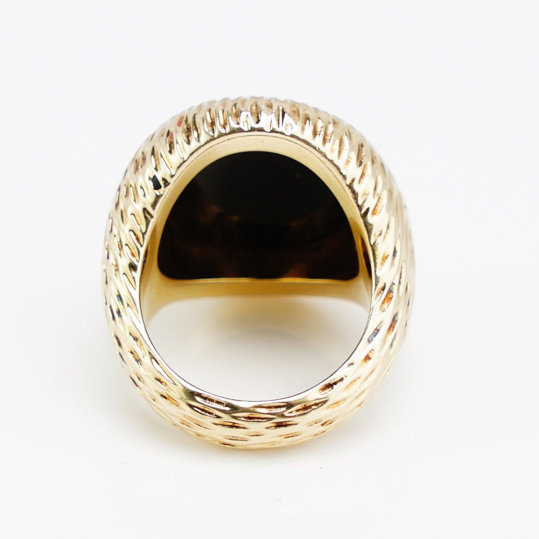 Vintage 14kt. gold Sufi Whirling Dervish Intaglio Signet Ring For Sale 2