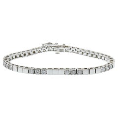 Vintage 14KT White Gold Alternation Diamond Bracelet