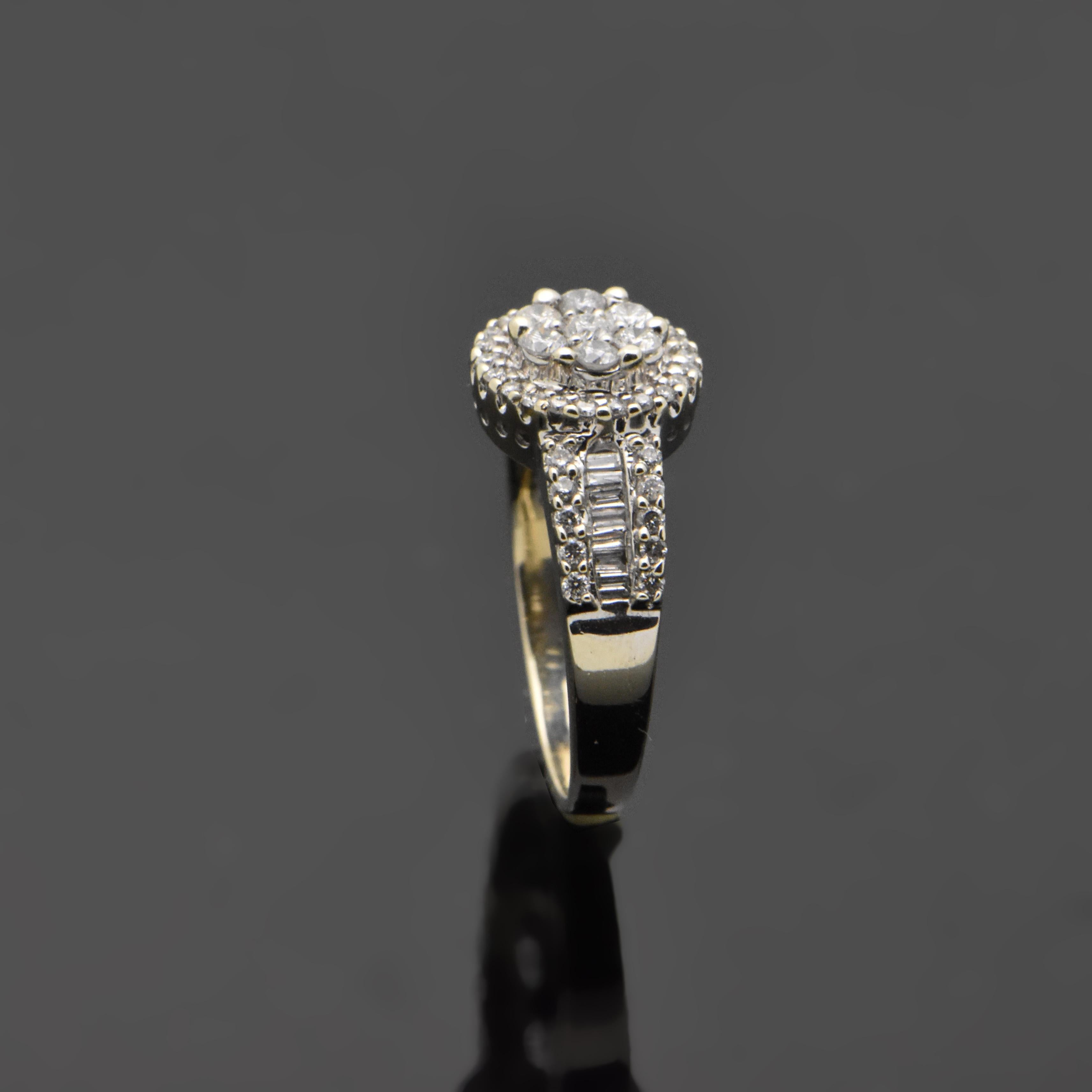 Vintage 14 Karat White Gold Diamond Ring In Excellent Condition For Sale In Los Angeles, CA