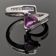 Vintage 14kt White Gold Sapphire and Diamond Ring