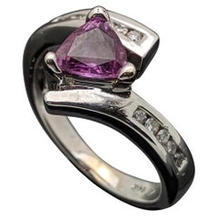Vintage 14kt White Gold Sapphire and Diamond Ring